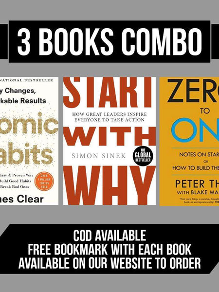 3 book combo Atomic Habits, Start with why and Zero to one
