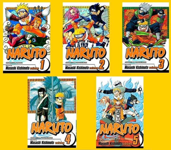 Embark on Naruto's Ninja Journey with the "Naruto Vol. 1-5 Manga Set"!