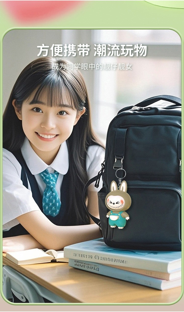 Labubu Pendant Trendy Play Rotating Face Changing Decompression Toys Keychains