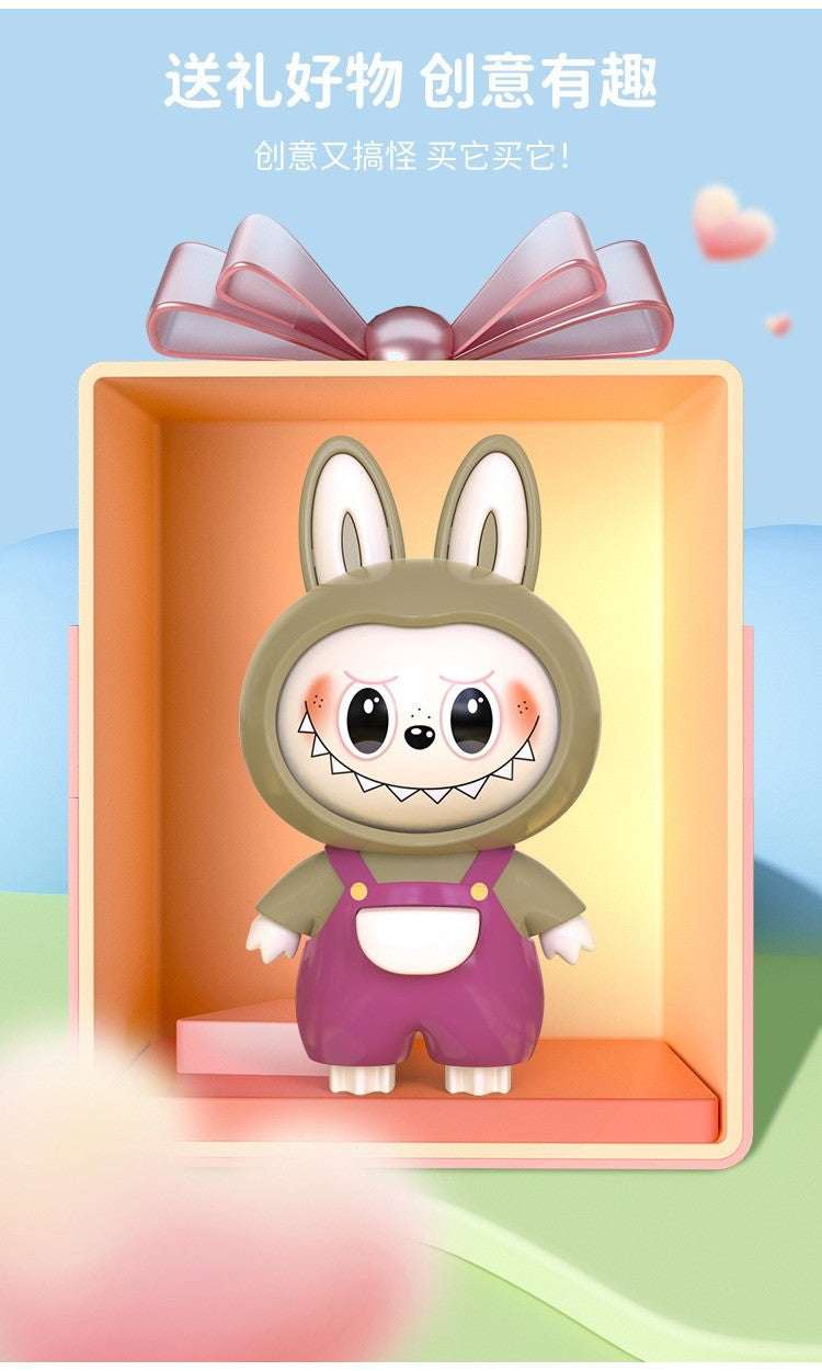 Labubu Pendant Trendy Play Rotating Face Changing Decompression Toys Keychains