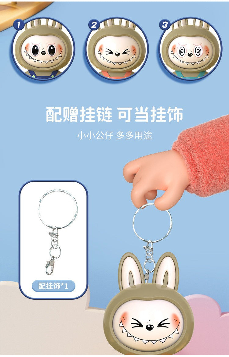 Labubu Pendant Trendy Play Rotating Face Changing Decompression Toys Keychains
