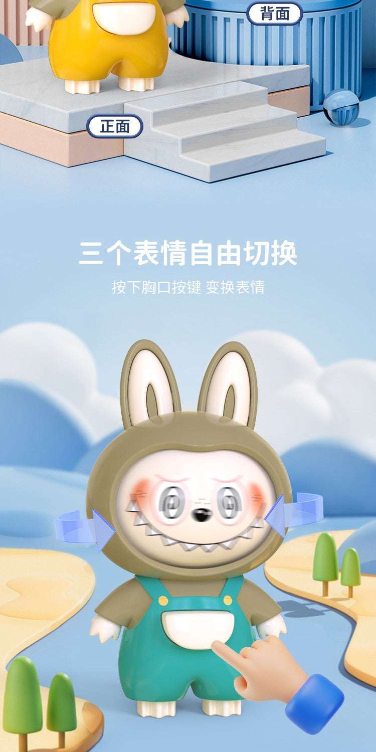 Labubu Pendant Trendy Play Rotating Face Changing Decompression Toys Keychains