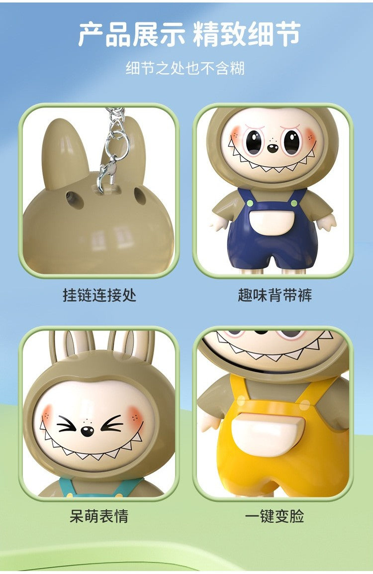 Labubu Pendant Trendy Play Rotating Face Changing Decompression Toys Keychains