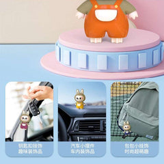 Labubu Pendant Trendy Play Rotating Face Changing Decompression Toys Keychains